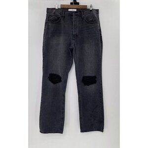 KanCan Dixon Ultra High Rise 90's Boyfriend Jeans Black/Gray Distressed Sz 15/31